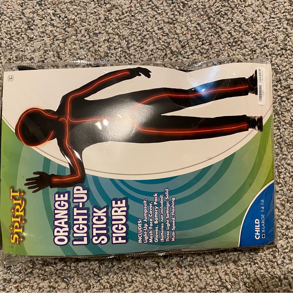 Spirit Orange Light-Up Stick Figure Costume